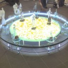 Стеклянный столик с подсветкой фото